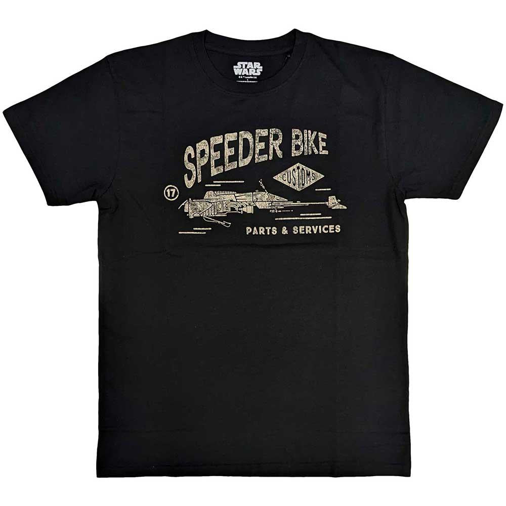 Black - Front - Star Wars Unisex Adult Speeder Bike T-Shirt