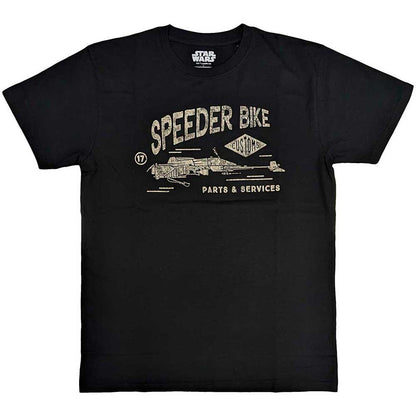 Black - Front - Star Wars Unisex Adult Speeder Bike T-Shirt