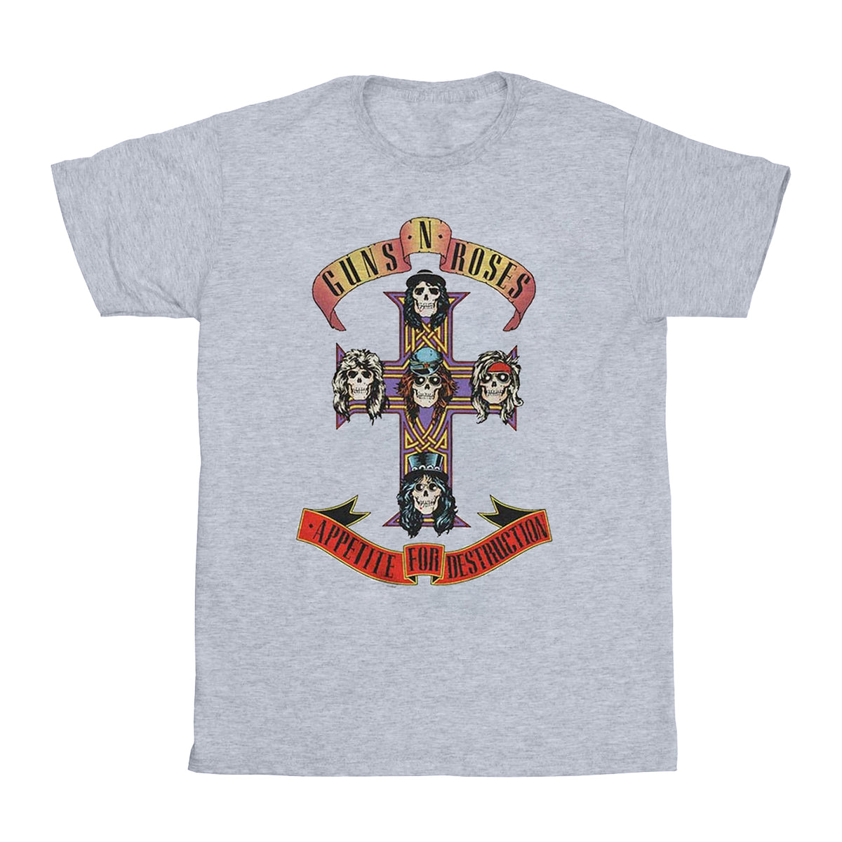 Heather Grey - Front - Guns N Roses Childrens-Kids Appetite For Destruction T-Shirt