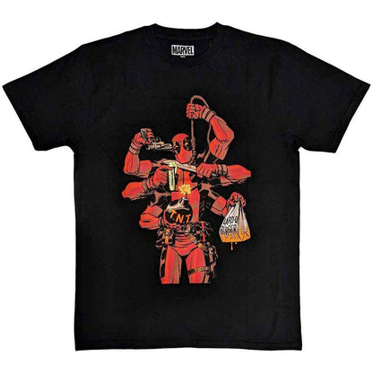 Black - Front - Deadpool Unisex Adult Arms T-Shirt
