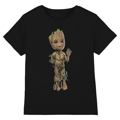 Black - Front - Guardians Of The Galaxy Unisex Adult Groot Wave T-Shirt
