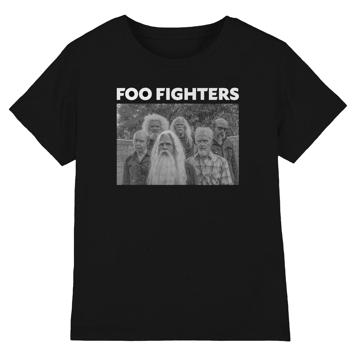 Black - Front - Foo Fighters Unisex Adult Old Band Photo T-Shirt
