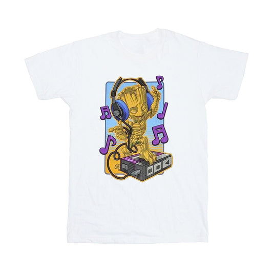 White - Front - Guardians Of The Galaxy Unisex Adult Groot Dancing T-Shirt