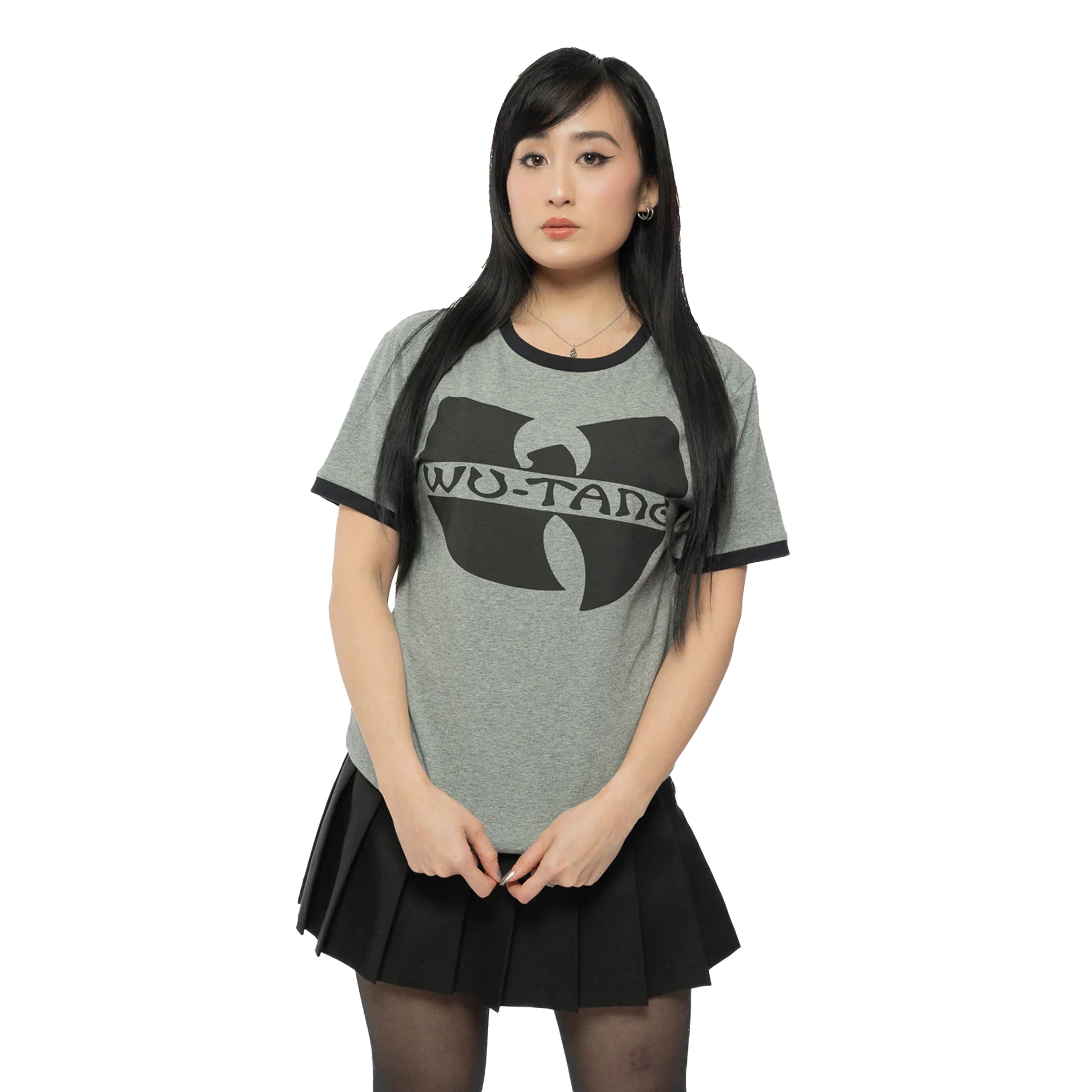 Grey-Black - Side - Wu-Tang Clan Unisex Adult Logo T-Shirt
