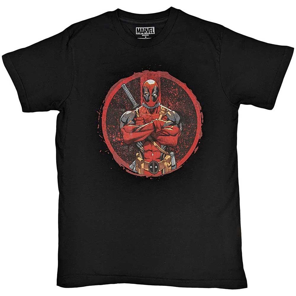 Black - Front - Deadpool Unisex Adult Arms Crossed T-Shirt