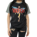 Black-Grey - Side - Nirvana Unisex Adult Angelic Raglan T-Shirt