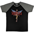 Black-Grey - Front - Nirvana Unisex Adult Angelic Raglan T-Shirt