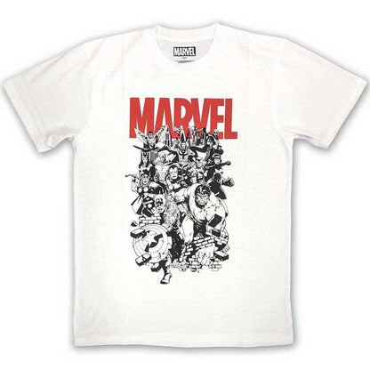 White - Front - Marvel Comics Unisex Adult Characters T-Shirt