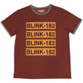 Red - Front - Blink 182 Unisex Adult Ringer Logo T-Shirt