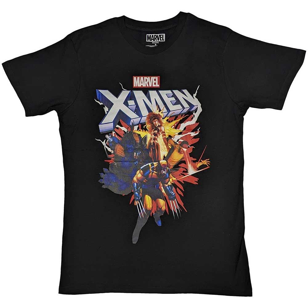 Black - Front - X-Men Unisex Adult Comic T-Shirt