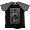 Black-Grey - Front - Pantera Unisex Adult Serpent Skull Cotton Raglan T-Shirt