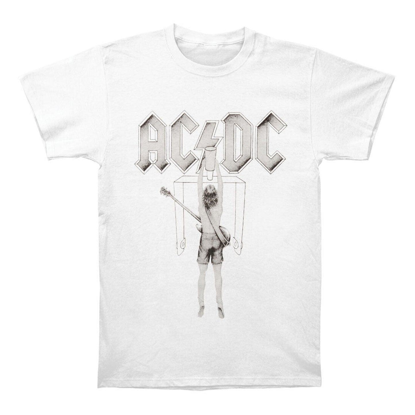 White - Front - AC-DC Unisex Adult Switch T-Shirt