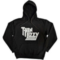Black - Front - Thin Lizzy Unisex Adult Stacked Logo Hoodie