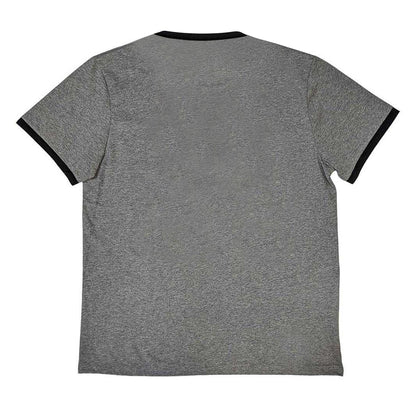 Grey - Back - Guns N Roses Unisex Adult Faded Skull Ringer T-Shirt