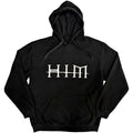 Black - Front - Him Unisex Adult Back Print Logo Hoodie