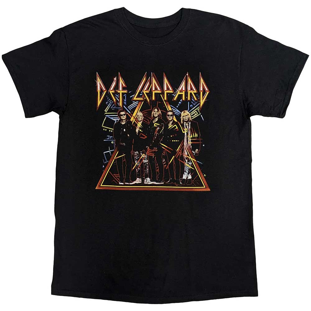 Black - Front - Def Leppard Unisex Adult Tour 2019 Band Photo Cotton T-Shirt