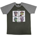 Khaki Green-Grey - Front - Gorillaz Unisex Adult Demon Days Cotton Raglan T-Shirt
