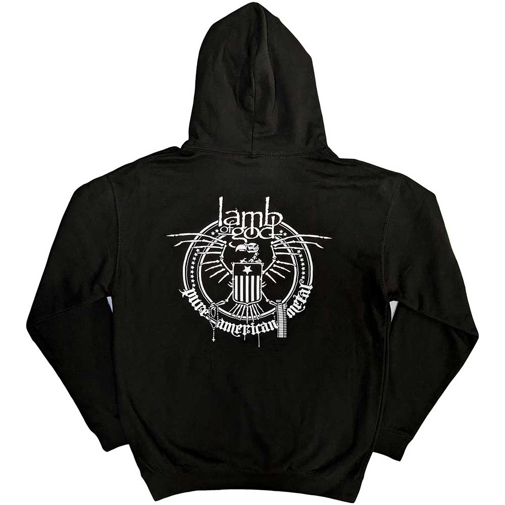 Black - Back - Lamb Of God Unisex Adult Skeleton Eagle Back Print Hoodie
