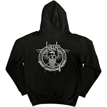 Black - Back - Lamb Of God Unisex Adult Skeleton Eagle Back Print Hoodie