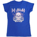 Blue - Front - Def Leppard Womens-Ladies Pour Some Sugar On Me Skull Cotton T-Shirt