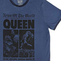 Denim Blue - Back - Queen Unisex Adult News  Of The World 40th Front Page Ringer T-Shirt