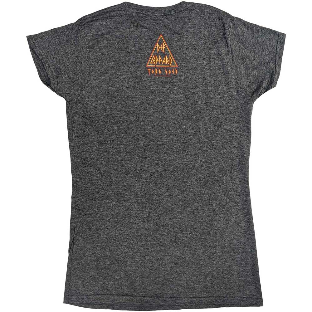 Grey - Back - Def Leppard Womens-Ladies Love Bites Tour 2019 T-Shirt