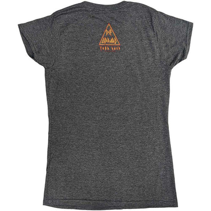 Grey - Back - Def Leppard Womens-Ladies Love Bites Tour 2019 T-Shirt