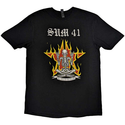 Black - Front - Sum 41 Unisex Adult All Killer No Filler European Tour 2022 Skeleton T-Shirt