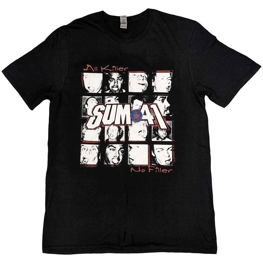Black - Front - Sum 41 Unisex Adult All Killer No Filler European Tour 2022 Grid T-Shirt