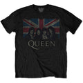 Black - Front - Queen Unisex Adult Union Jack T-Shirt