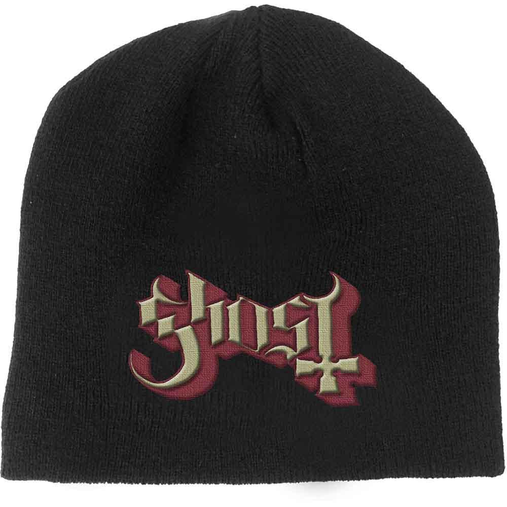 Black - Front - Ghost Unisex Adult Logo Beanie
