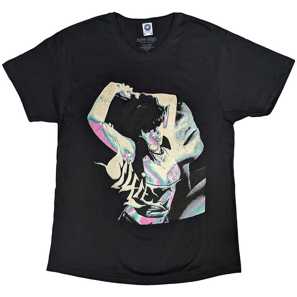 Charcoal Grey - Front - Billie Eilish Unisex Adult Portrait T-Shirt