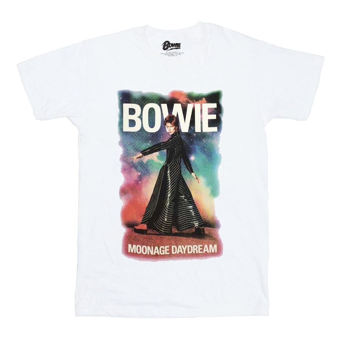White - Front - David Bowie Womens-Ladies Moonage Daydream Fade T-Shirt
