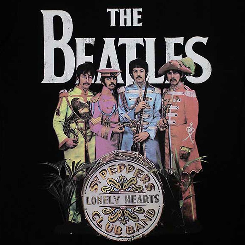 Black - Back - The Beatles Womens-Ladies Sgt Pepper T-Shirt