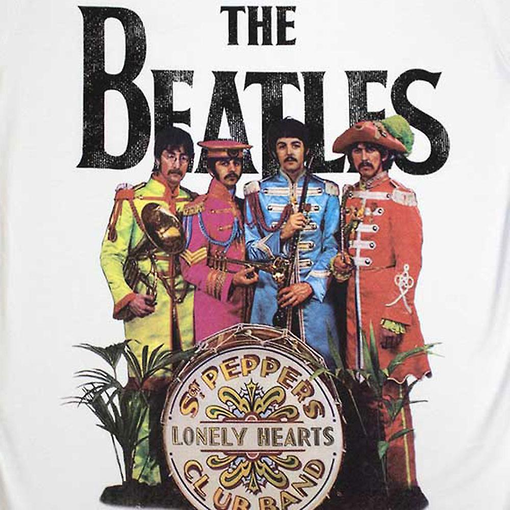 White - Back - The Beatles Womens-Ladies Sgt Pepper T-Shirt