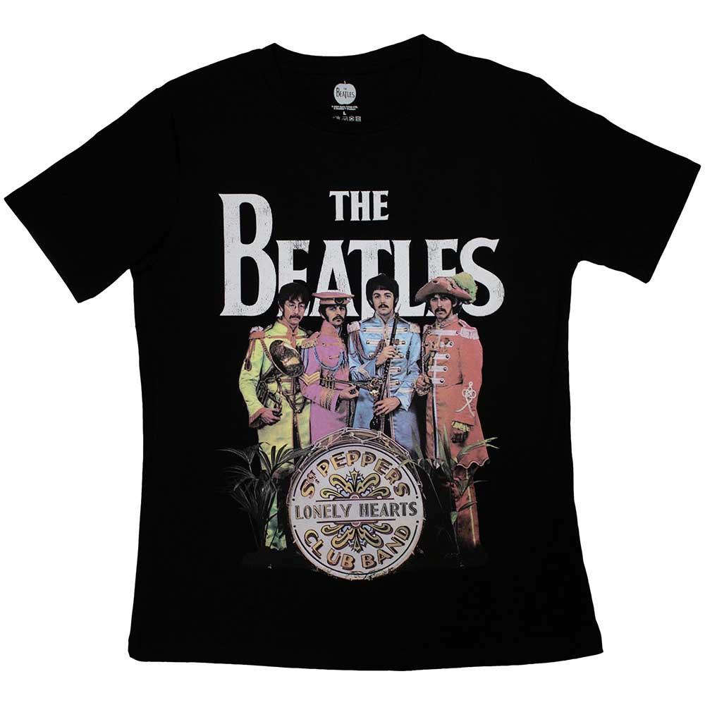 Black - Front - The Beatles Womens-Ladies Sgt Pepper T-Shirt