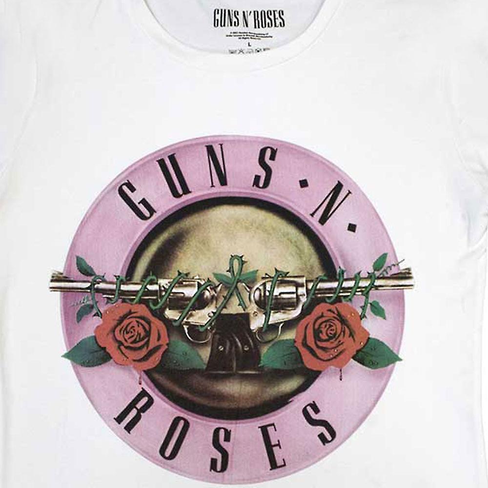 White - Lifestyle - Guns N Roses Womens-Ladies Classic Logo T-Shirt