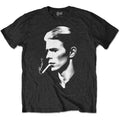 Black - Front - David Bowie Unisex Adult Smoke T-Shirt