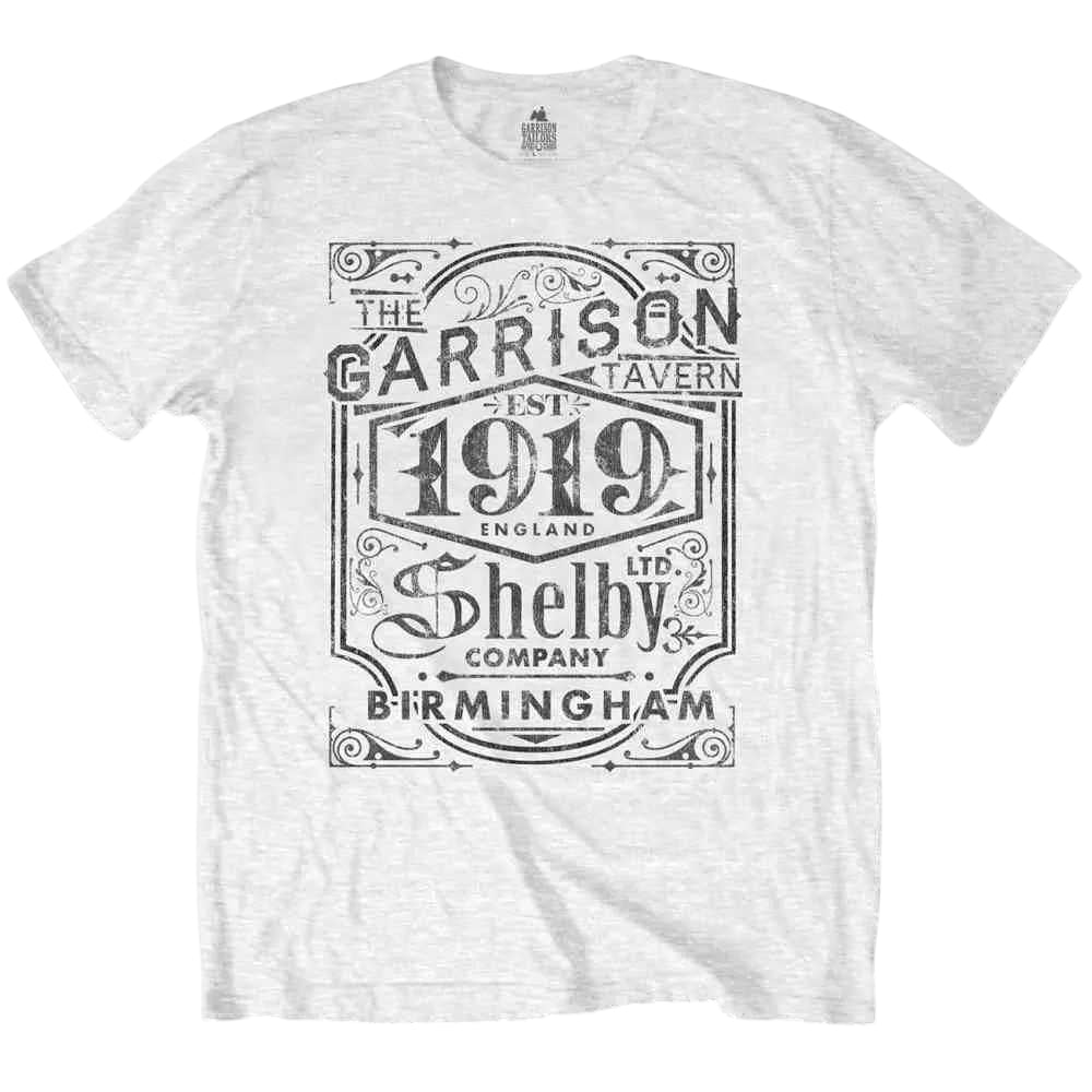 White - Front - Peaky Blinders Unisex Adult Garrison Pub T-Shirt