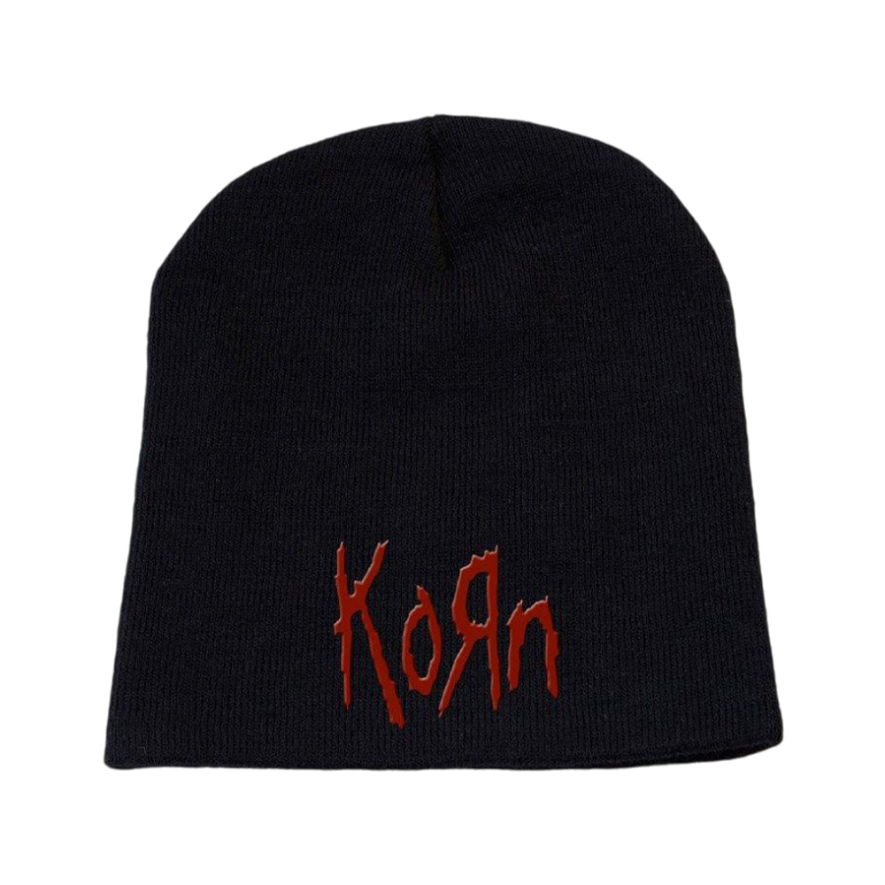 Black - Front - Korn Unisex Adult Logo Beanie