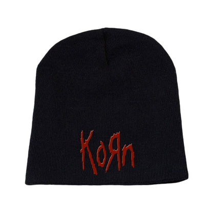 Black - Front - Korn Unisex Adult Logo Beanie