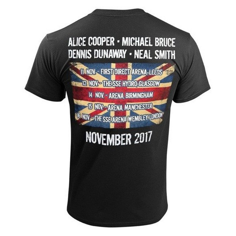 Black - Back - Alice Cooper Unisex Adult UK Only Event (Nov 2017) Back Print T-Shirt