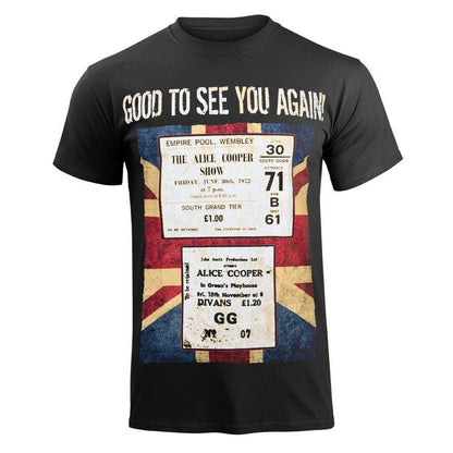 Black - Front - Alice Cooper Unisex Adult UK Only Event (Nov 2017) Back Print T-Shirt