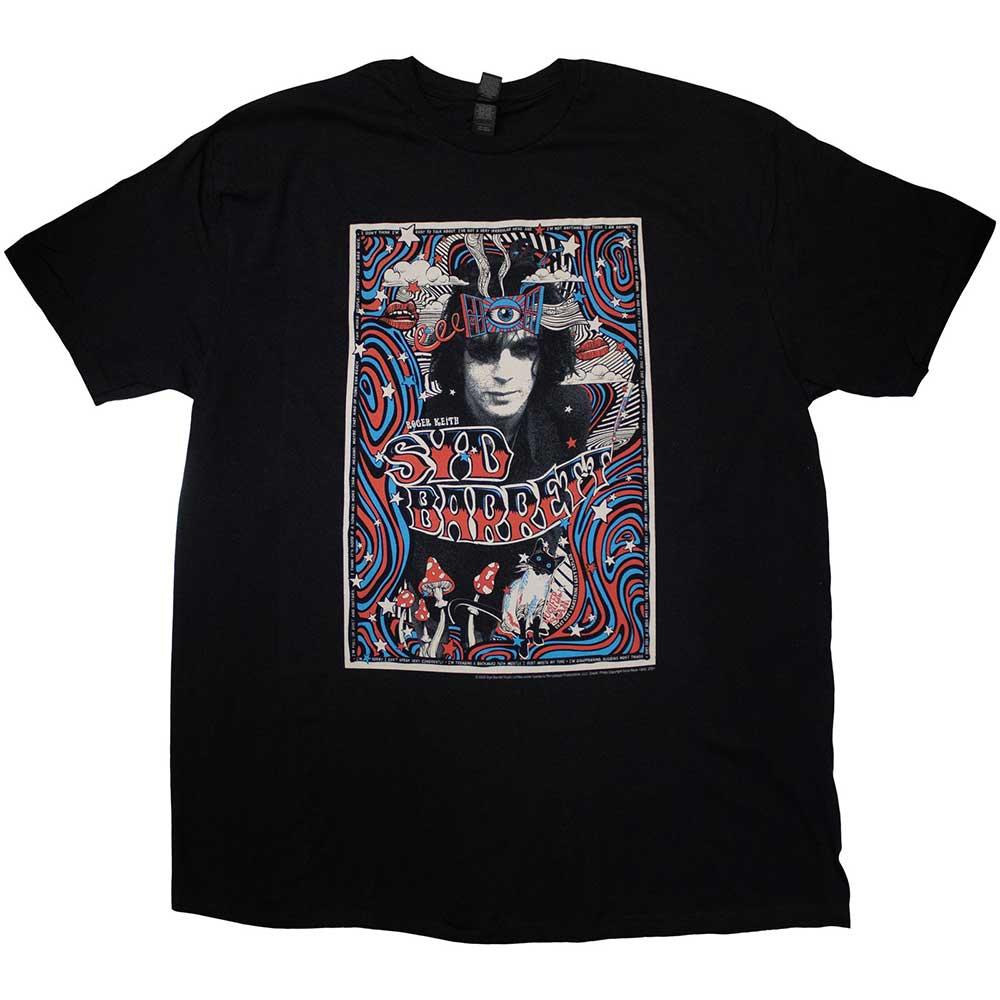 Black - Front - Syd Barrett Unisex Adult Melty Poster T-Shirt