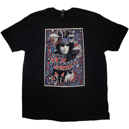 Black - Front - Syd Barrett Unisex Adult Melty Poster T-Shirt