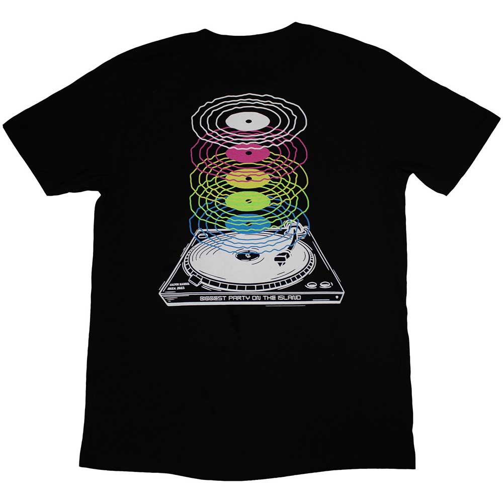 Black - Back - Calvin Harris Unisex Adult Record Back T-Shirt