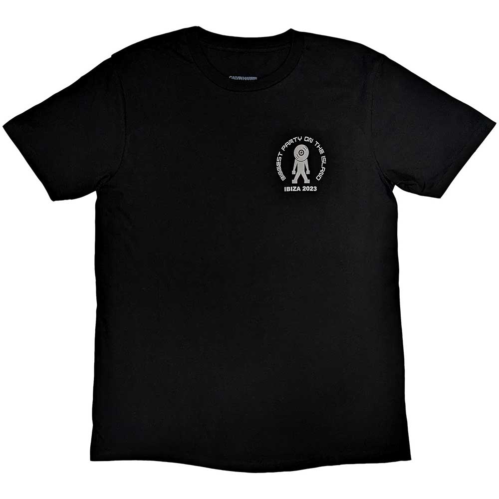Black - Front - Calvin Harris Unisex Adult Record Back T-Shirt