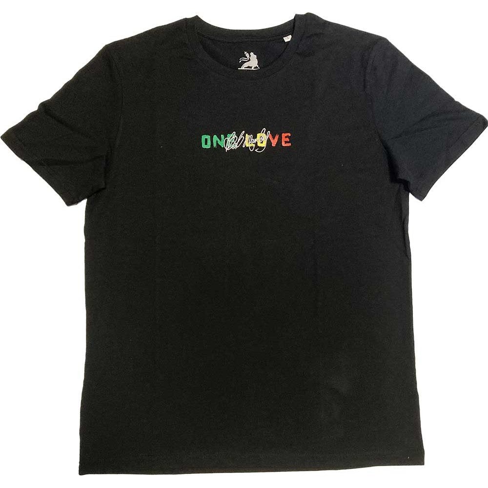 Black - Front - Bob Marley Unisex Adult One Love Portrait Embroidered T-Shirt