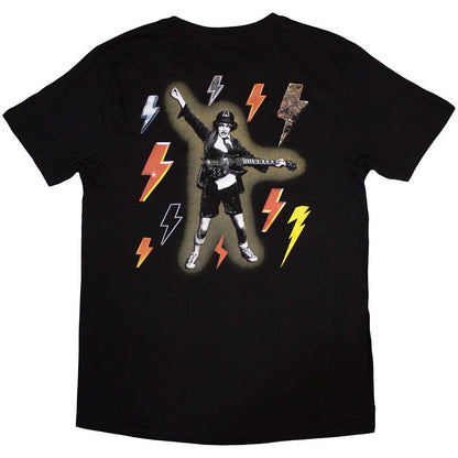 Black - Back - AC-DC Unisex Adult Bolt Array Cotton T-Shirt