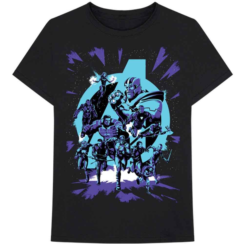 Black - Front - Avengers Unisex Adult Group Shot T-Shirt